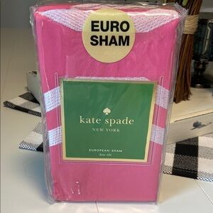 kate spade New York One European Sham Pillowcase Pink Stripe Design Brand New